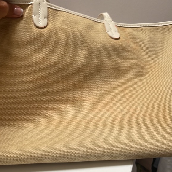 V 73 Linen Canvas tote bag. Leather handles in v good condition. - Picture 4 of 7